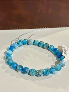NEW Blue Apatite Beaded Stretch Bracelet - Women Jewelry